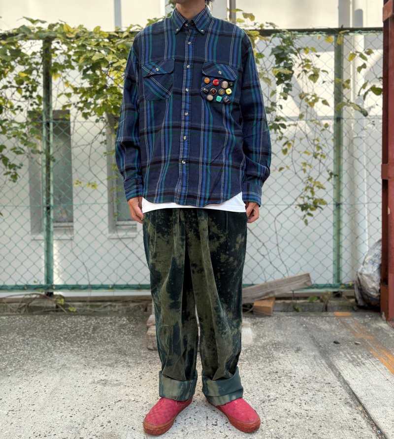装飾ネルシャツ - 男襯衫/休閒襯衫 - 壓克力 