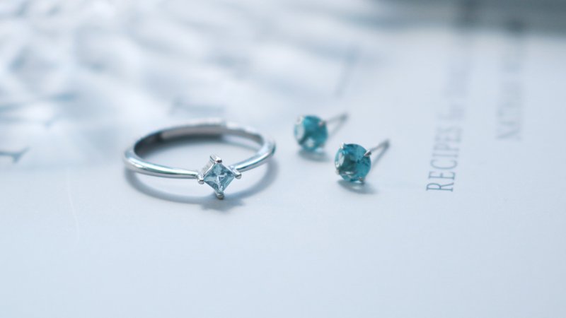 Polaris-Natural Stone Sterling Silver Ring Collection - แหวนทั่วไป - คริสตัล สีน้ำเงิน