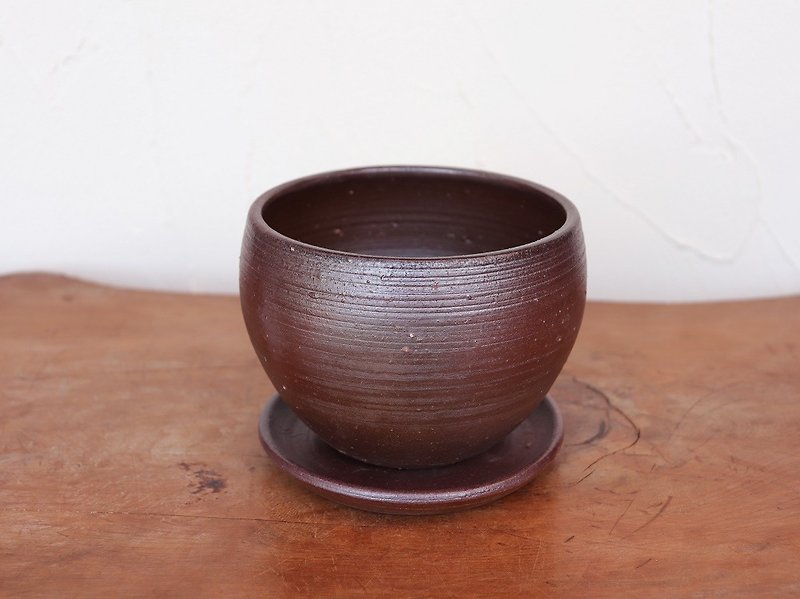 Bizen pottery plant pot 【With saucer】 u-041