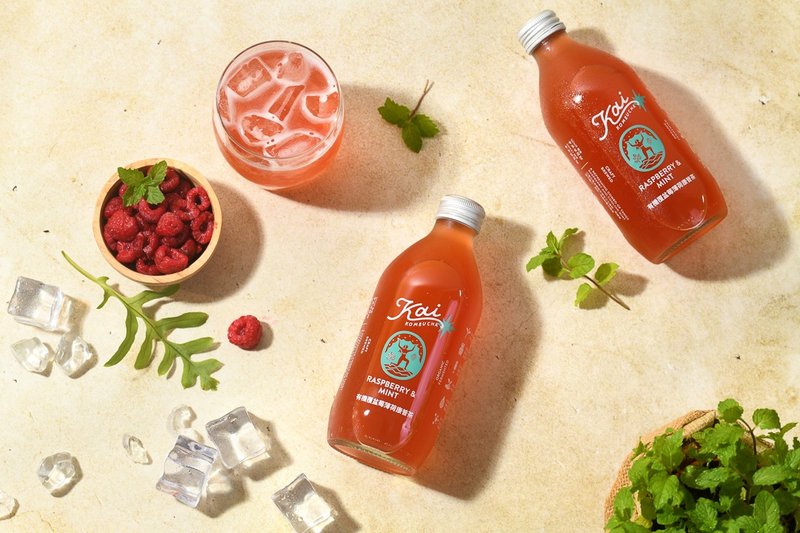 【Kai】有機覆盆莓薄荷康普茶 330ml*12瓶 - 養生/保健食品/飲品 - 新鮮食材 多色