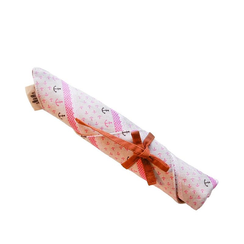 【一角筷套組】- 下錨休息去(粉) - 筷子/筷架 - 棉．麻 粉紅色