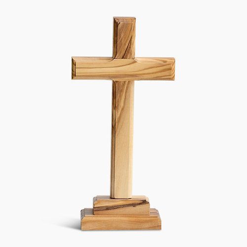Holy Land blessing 來自聖地的祝福 居家擺飾 雙層站立十字架 桌上擺設 進口橄欖木 基督教 161710