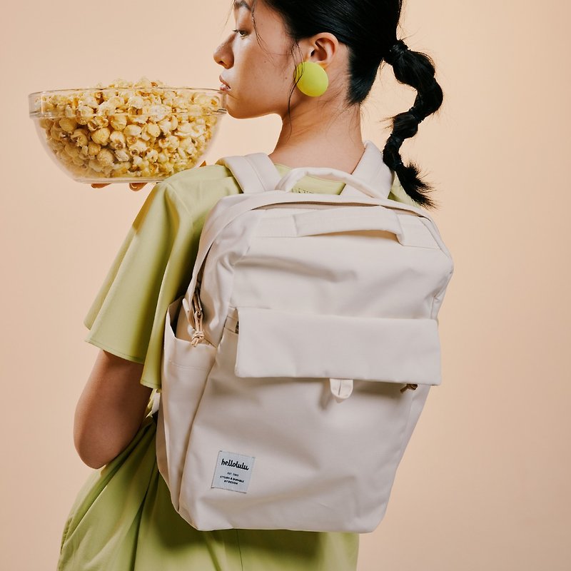 MINI CARTER ECO All Day Backpack, Backpack for 13 inch Laptop (Pale Yellow) - กระเป๋าเป้สะพายหลัง - วัสดุอีโค สีเหลือง
