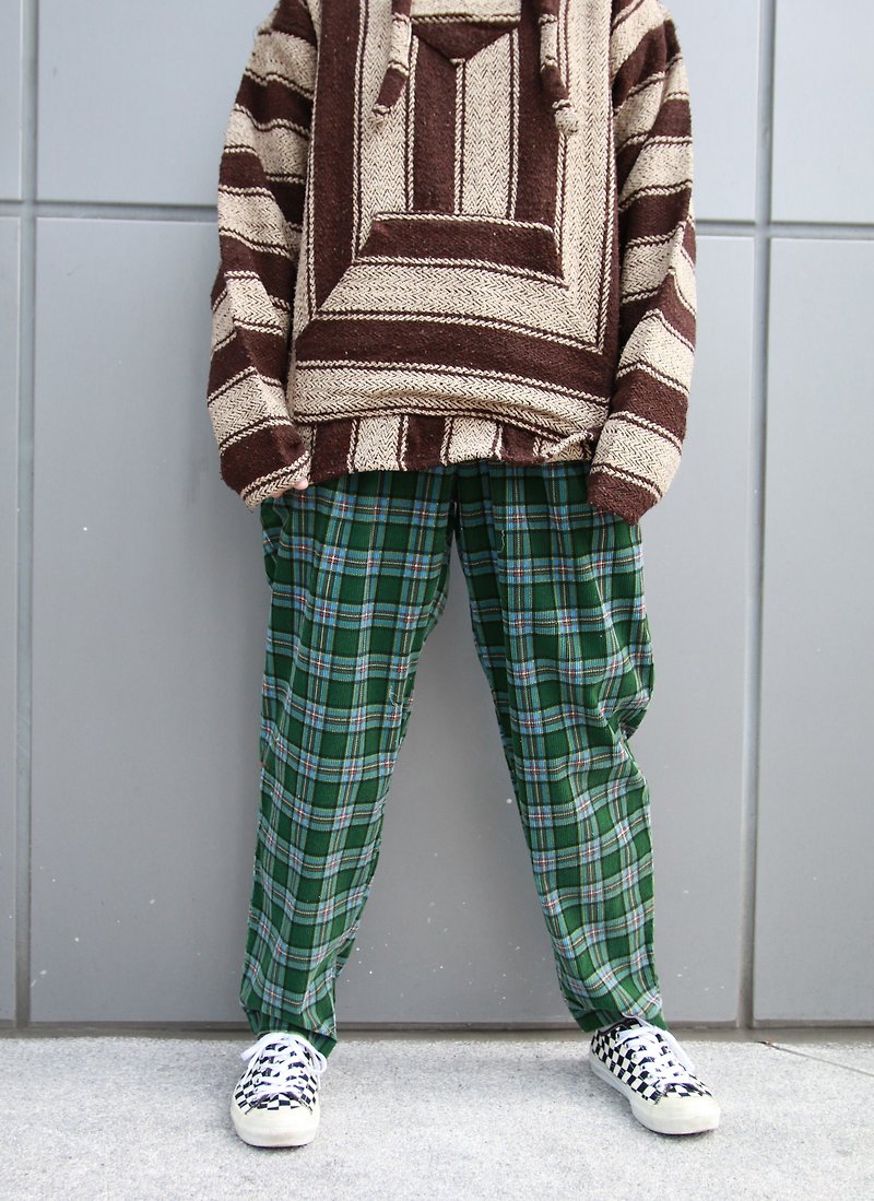 Back to Green:: Corduroy pants green plaid //vintage// - Men's Pants - Other Materials 