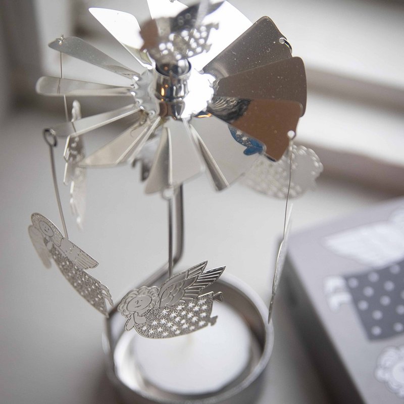【Pinkoi 線下活動預購商品】Lisa Larson 銀色天使旋轉燭座 - 擺飾/家飾品 - 其他金屬 