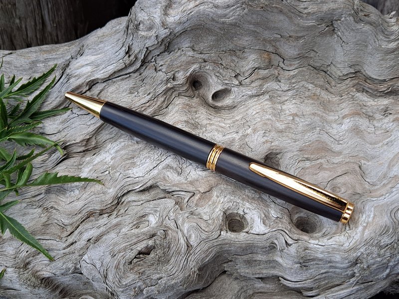 Ebony log handmade pen oily ball pen rotary - Ballpoint & Gel Pens - Wood 