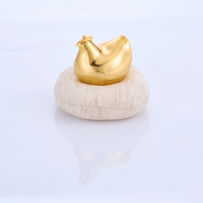 [Essential for Wealth and Freedom] Glossy Golden Chicken (Lucky Gold) - Items for Display - Other Metals Multicolor