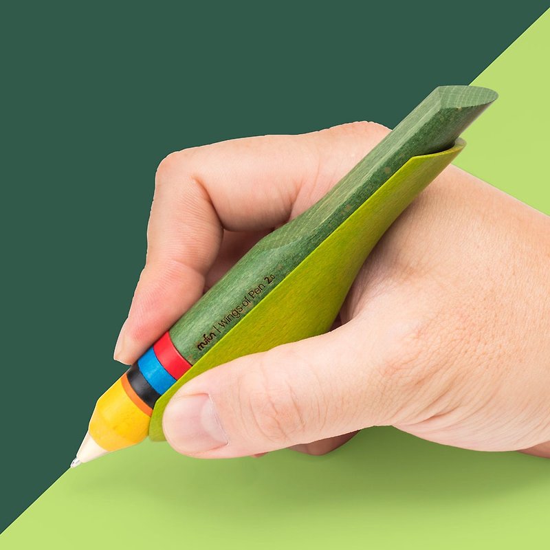 啄墨2.0【五色鳥】單筆 + 筆座 - 兼具擺飾與書寫的原木手工藝筆 - 其他書寫用具 - 木頭 