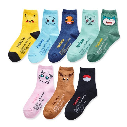 ONEDER旺達棉品 【ONEDER旺達】精靈寶可夢皮卡丘童襪 小火龍 伊布臺灣製兒童棉襪