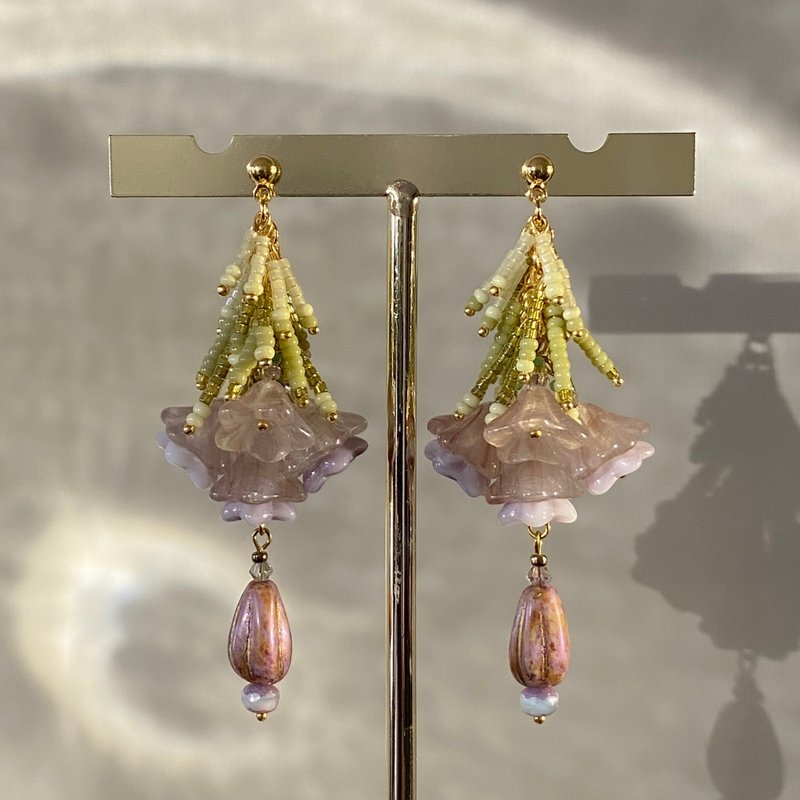 Atelier Pluton實驗序號 | PL499 - 耳環/耳夾/耳骨夾 - 玻璃 粉紅色