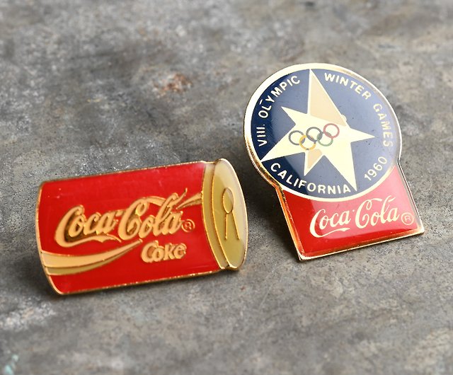 Coca Cola フランス☆古いピンズ 【DRINK Coca-Cola "Coke" 1985 】ピンバッジ ピンズ PINS コカコーラ　コーク
