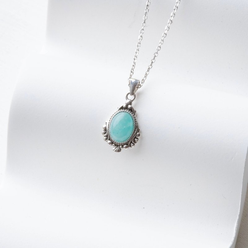 Tianhe Stone 925 Sterling Silver Magic Mirror Necklace - Necklaces - Gemstone Silver