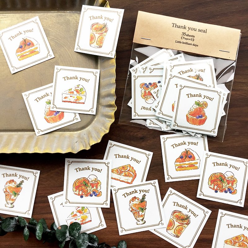 Thank you seal Orange Sweets 35 sheets - Stickers - Paper Orange