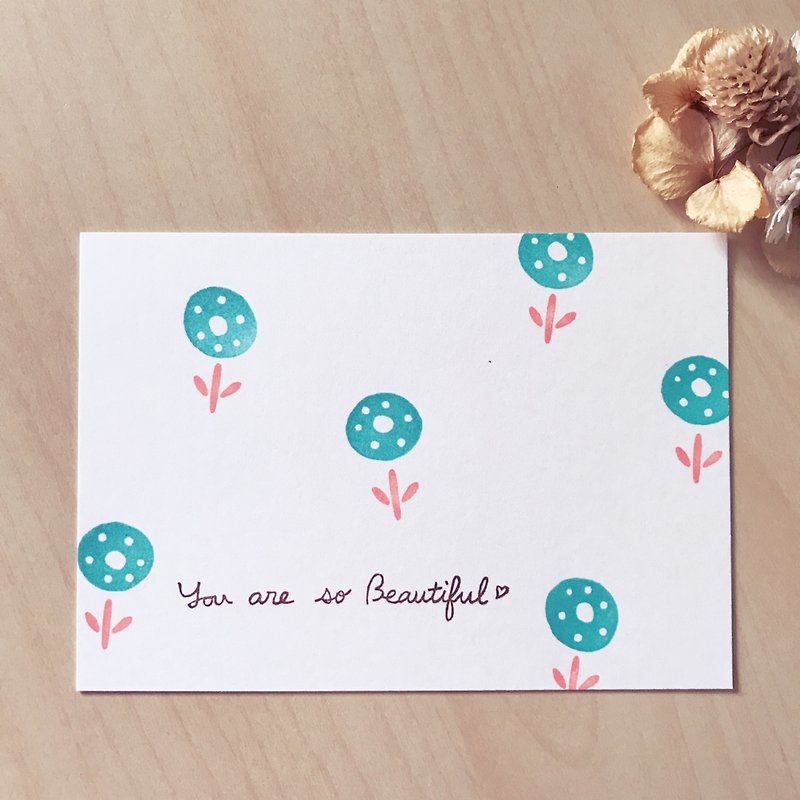 *Miss L handmade postcard* You are so beautiful - Cards & Postcards - Paper White