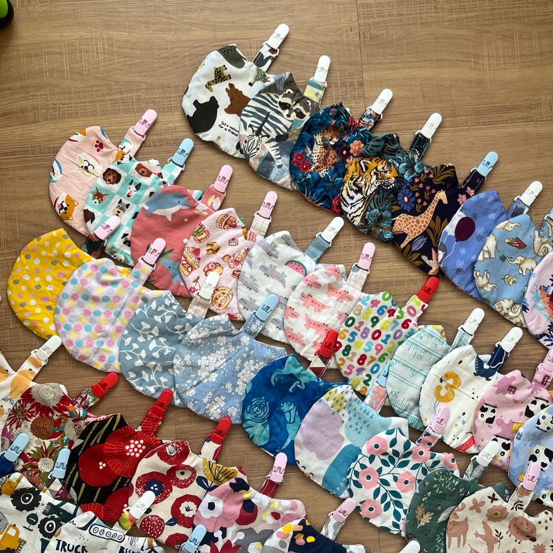 6贈1隨機.女孩系.貓咪造型.夾式擦汗巾.手帕巾.擦手巾.幼兒手帕 - 圍兜/口水巾 - 棉．麻 多色