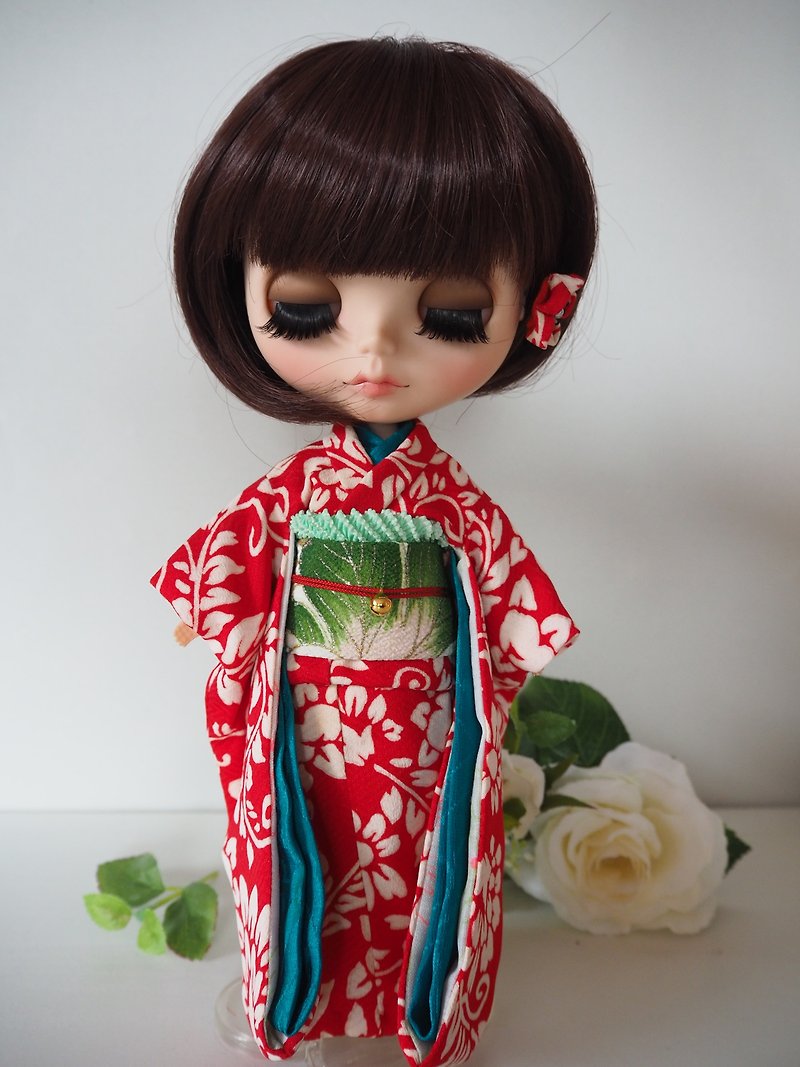 絲．絹 晚裝/晚禮服  紅色 - Red cute doll kimono