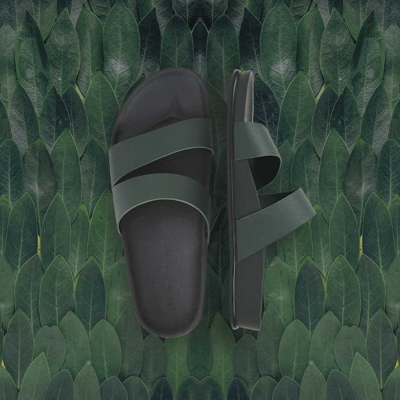 วัสดุกันนำ้ รองเท้าแตะ สีเขียว - รองเท้า Urban Trooper รุ่น Original Troopers 'PVC' Leather  สีเขียว  Forest