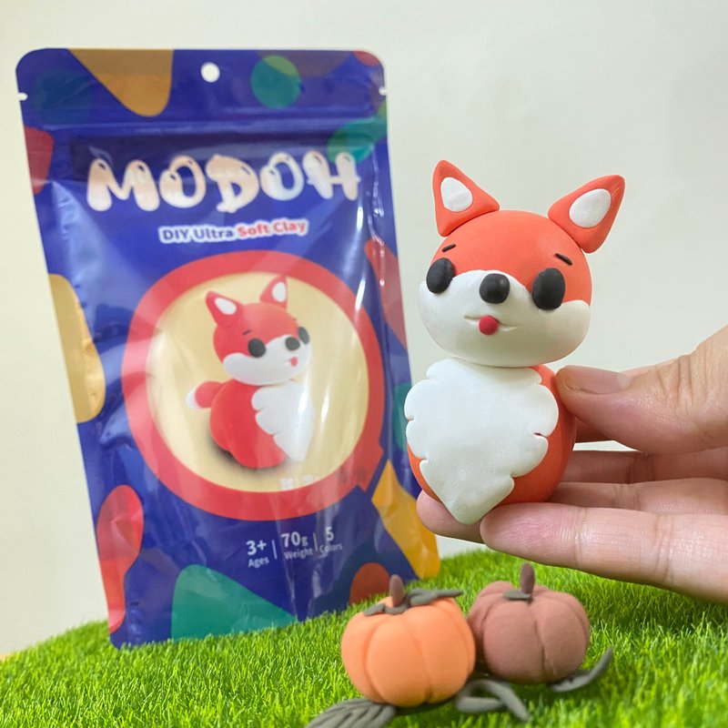 DIY Handmade Bag Mini Small Animal [Red Maple Fox] Mo Duo Single Product Ultra-Light Clay Set - Other - Clay Red