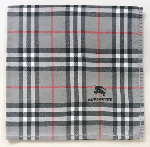 orangesodapanda Burberry Vintage Handkerchief Pocket Square Gray Check 19 x 18.5