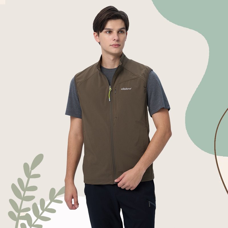 [Wildland wilderness] N66 elastic three-season functional vest male 0B11702-119 linen color - Women's Vests - Polyester Brown