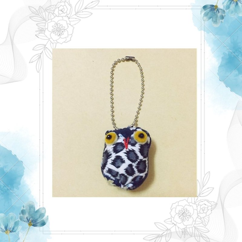 Handmade Smiling Owl Series Keychain Pendant | Mixed Race Punk Pattern (Small) - Knitting, Embroidery, Felted Wool & Sewing - Thread Gray