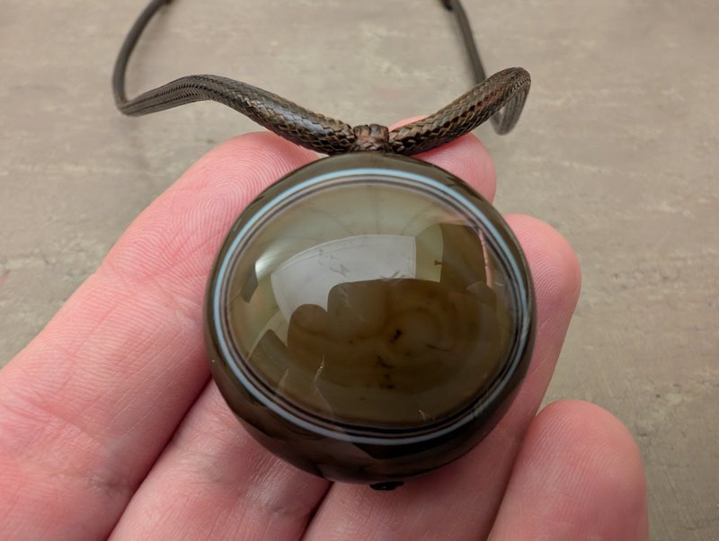 瑪瑙吊墜項鍊純天然瑪瑙強大的保護和協調護身符喜馬拉雅西 - 項鍊 - 寶石 黑色