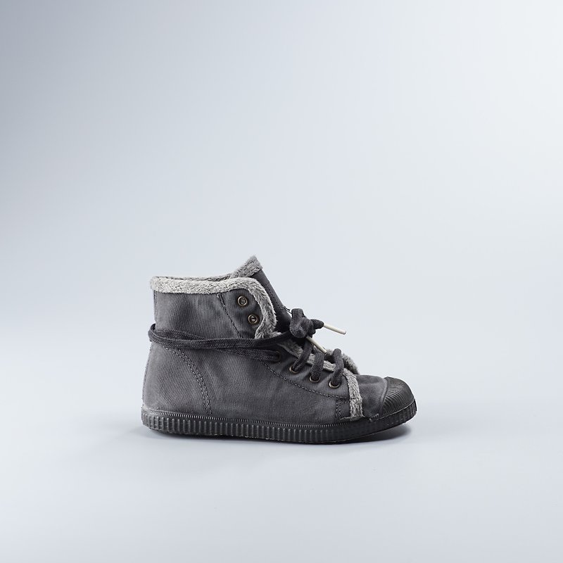 Spanish canvas shoes winter bristles black blackhead wash old 959777 adult size - รองเท้าลำลองผู้หญิง - ผ้าฝ้าย/ผ้าลินิน สีดำ