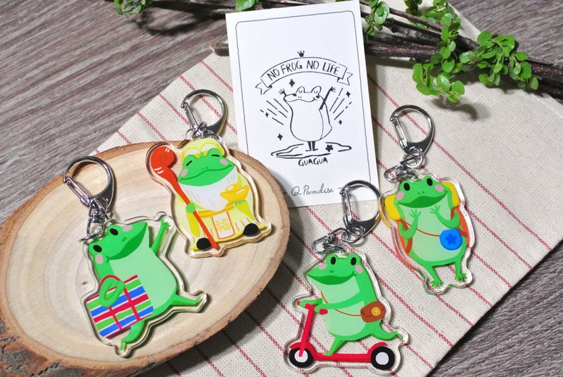 Acrylic Keychain | Frog Guagua-4 designs - Keychains - Acrylic Green