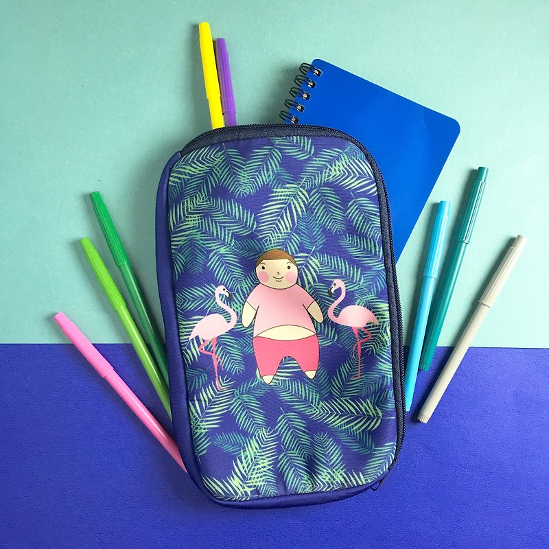 Fat Boy Lok Zipper Pouch Bag  – Flamingo - Drawstring Bags - Polyester Multicolor