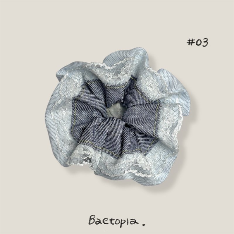 Baetopia | 浮花空氣感系列 • 雲層蕾絲手作髮圈 - 髮夾/髮圈 - 棉．麻 透明