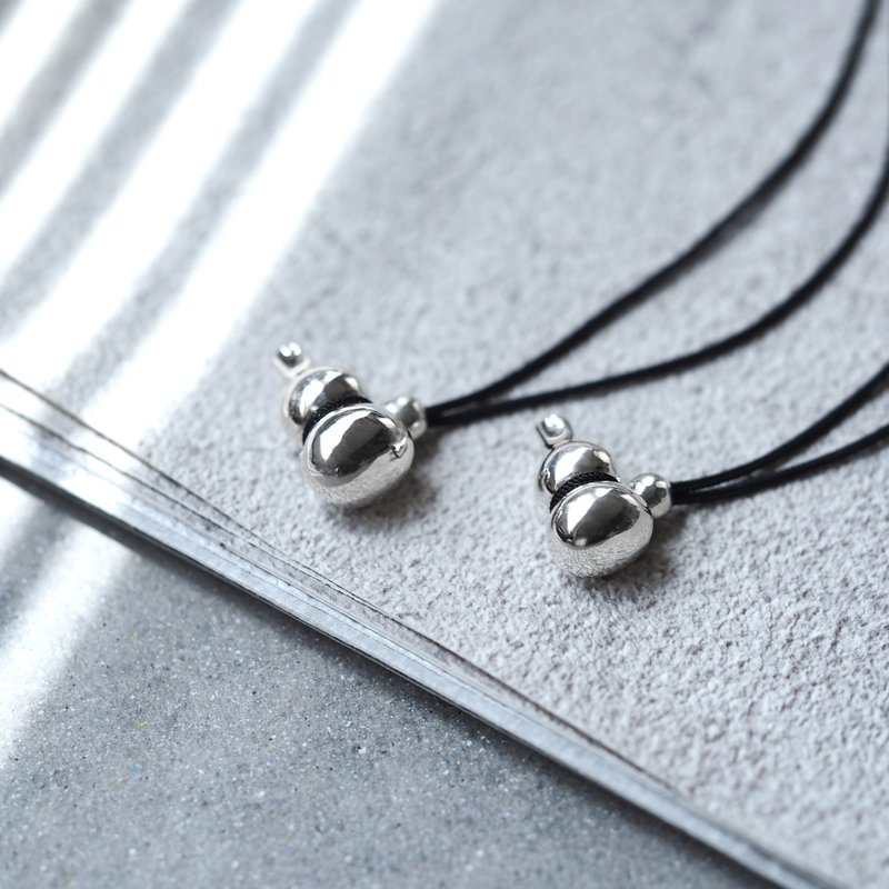 2 pieces set) Gourd pair string necklace Silver 925 - Necklaces - Gemstone Silver