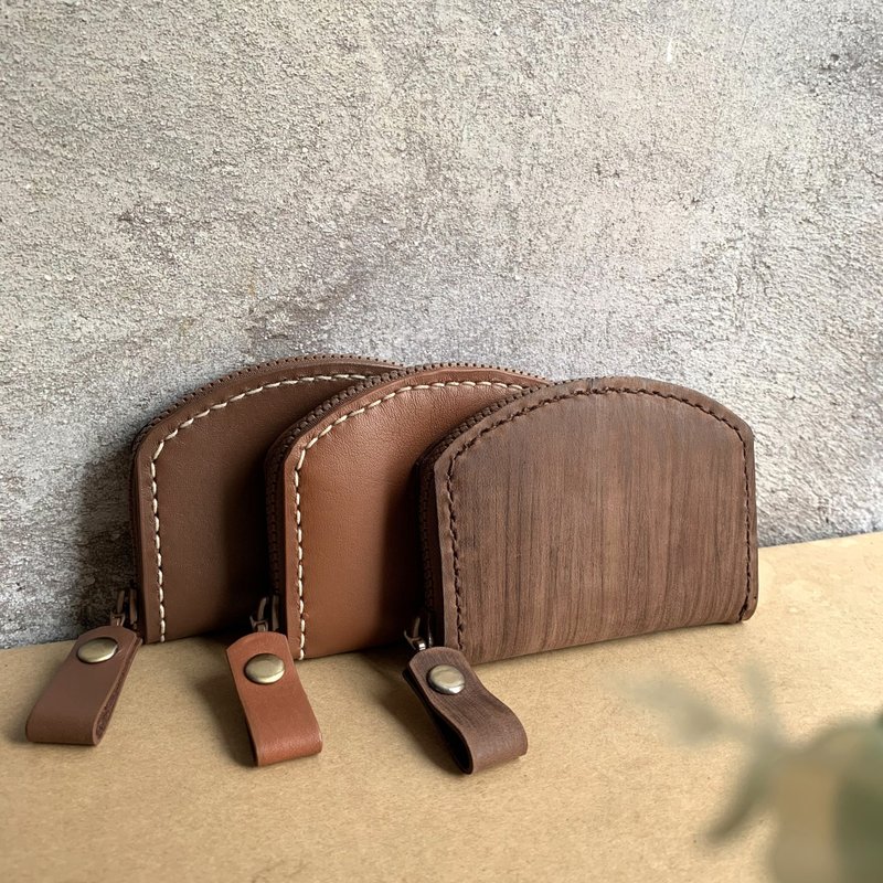 Top Curved Zipper Coin Purse - Handcrafted in Genuine Leather - Coin Purses - Genuine Leather 