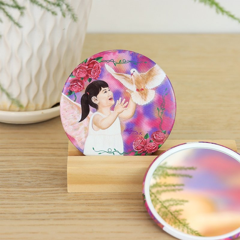 Artist Guo Jiaxiu SK energy painting newly created portable makeup round mirror - อุปกรณ์แต่งหน้า/กระจก/หวี - พลาสติก สึชมพู