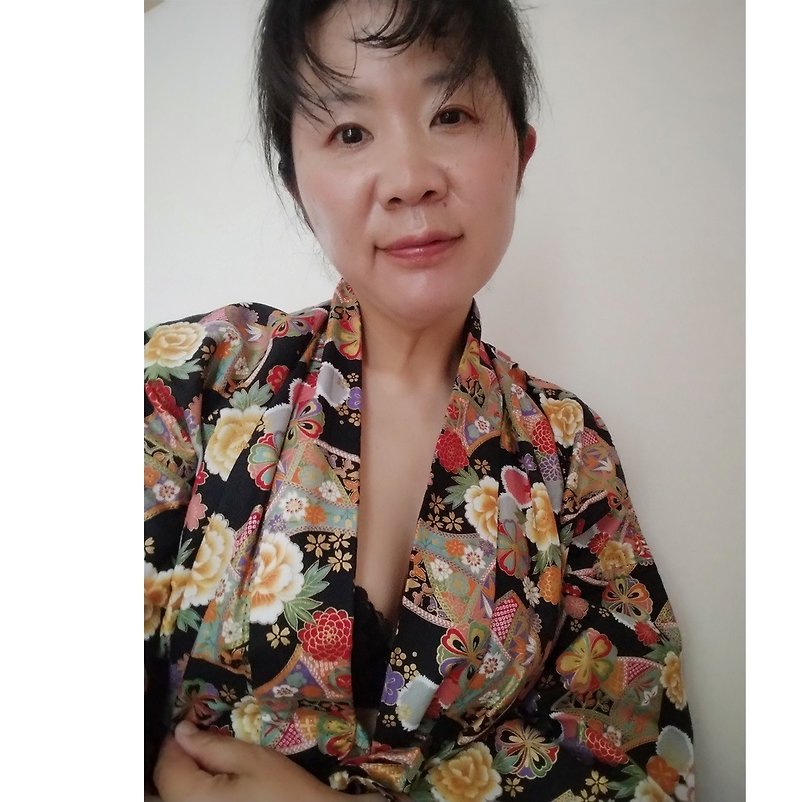 【Made in Japan / Hand-sewn】Japanese-style Handmade Kimono Jacket Haori ; Black - เสื้อแจ็คเก็ต - ผ้าฝ้าย/ผ้าลินิน สีดำ