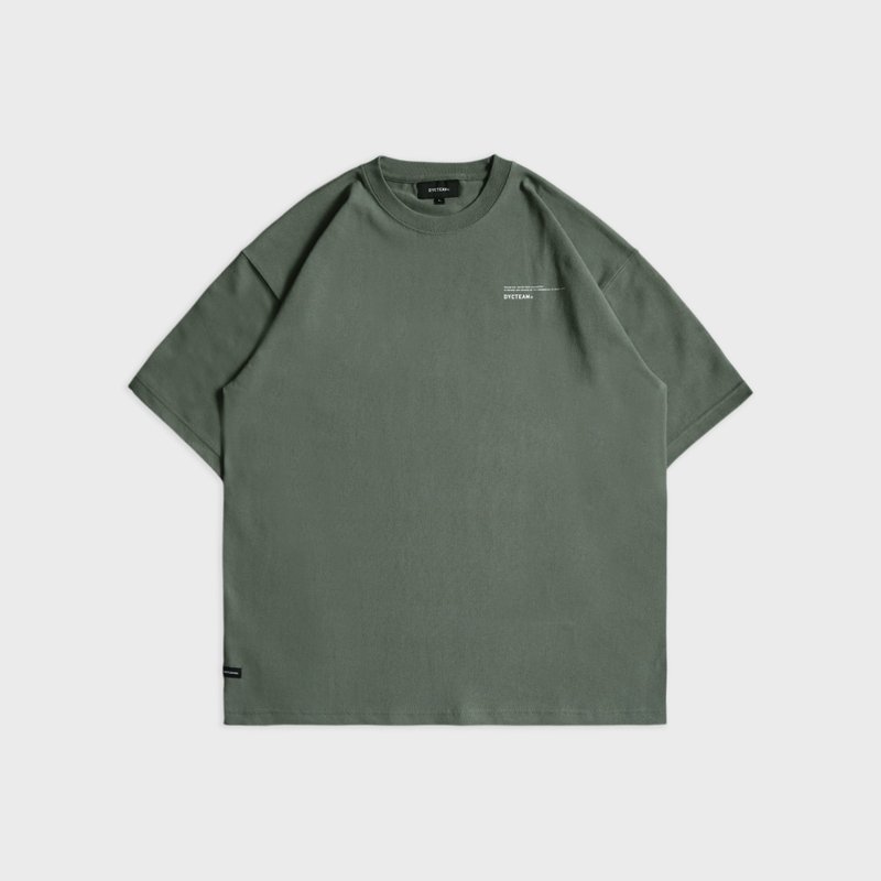DYCTEAM - DL落肩標語TEE (green) - 男 T 恤 - 棉．麻 綠色
