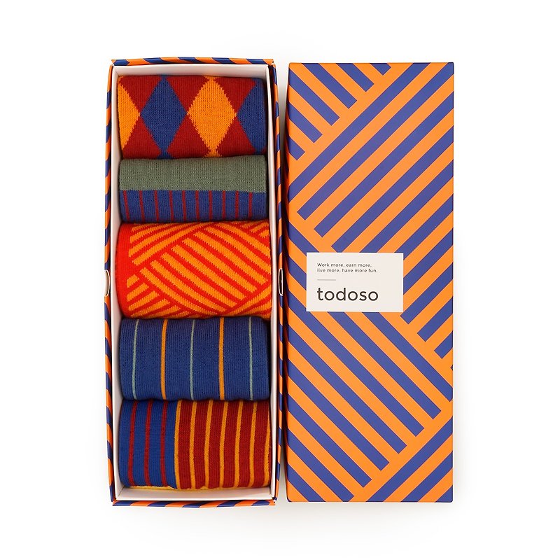 Christmas and New Year gift strong original design striped socks st00 - Socks - Cotton & Hemp 