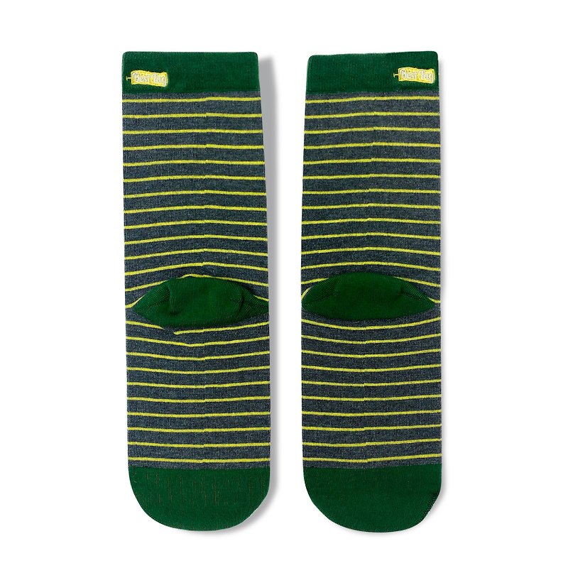 S-Stripe Dark Grey / Yellow Socks - Socks - Cotton & Hemp Green