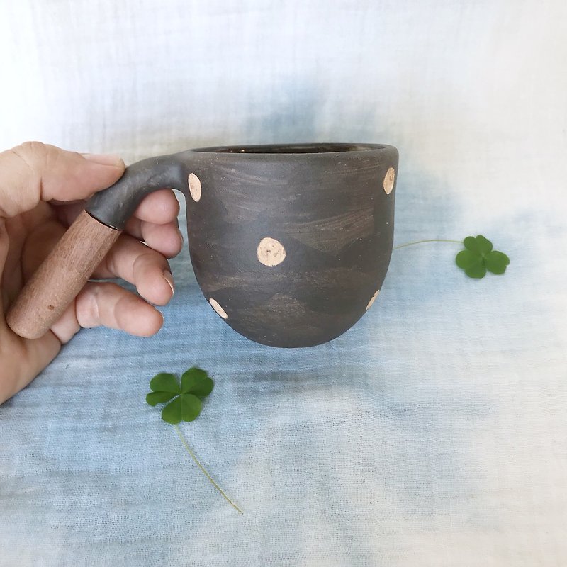 ceramic coffee cup - เซรามิก - ดินเผา สีดำ