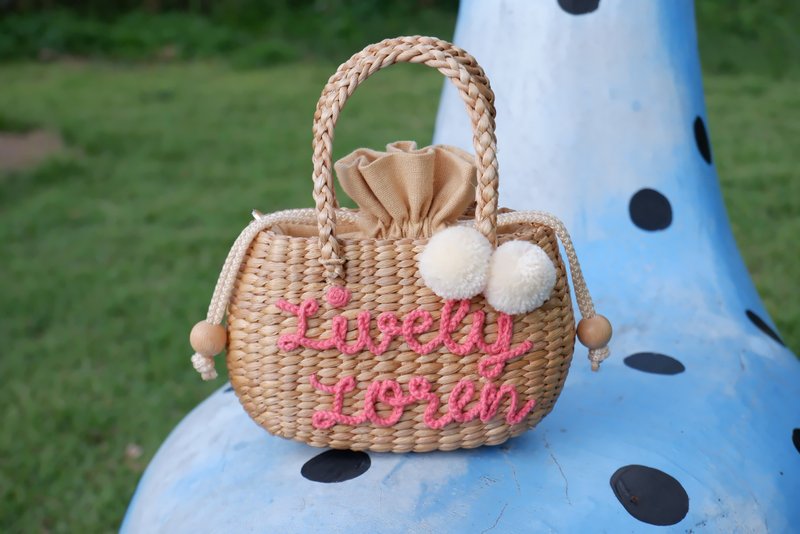 Woven bags, children's bags, shoulder bags, Kids bags personalized bag mini bag - Backpacks - Plants & Flowers 