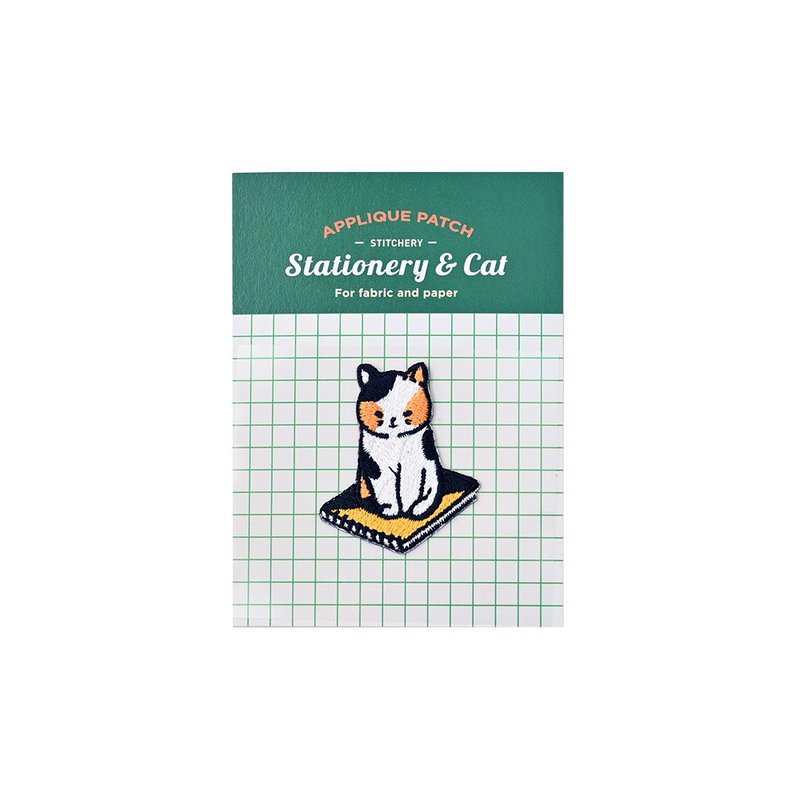 Stationery & Cat - Applique Patch - sketch book - เข็มกลัด/พิน - ไนลอน 