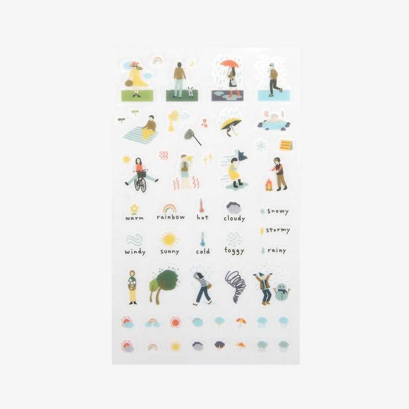 Dailylike beautiful day and day transparent stickers -16 weather, E2D04302 - Stickers - Plastic Multicolor