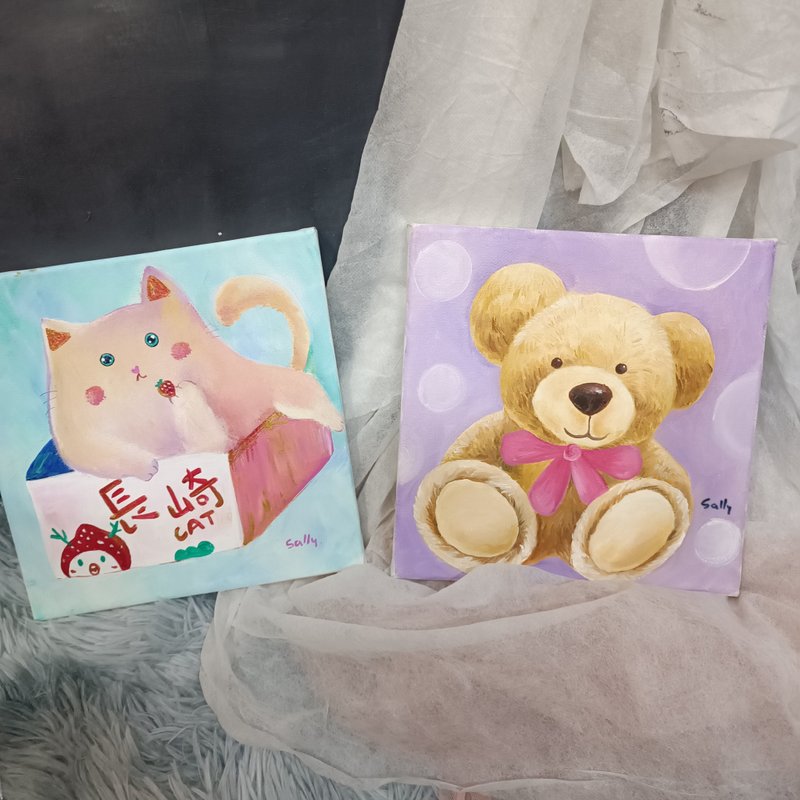 可愛插畫 展示品 教案樣本 換季出清 海洋油畫 - 海報/掛畫/掛布 - 顏料 