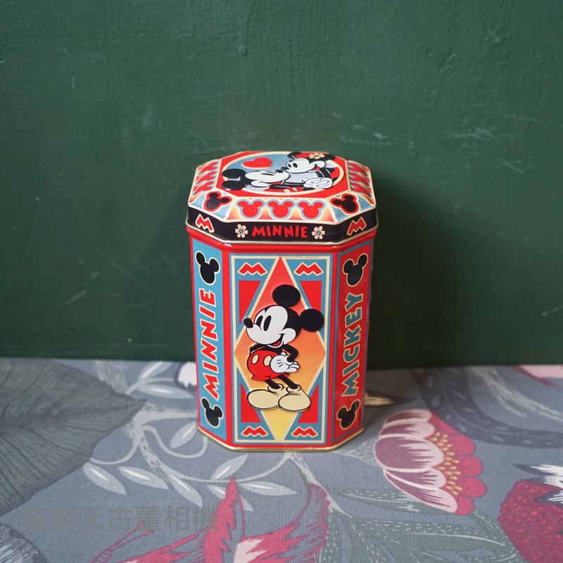 Old Mickey Mouse tin box in 2000s - Stuffed Dolls & Figurines - Other Materials Red