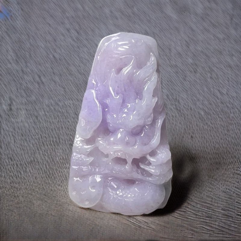 紫羅蘭翡翠龍牌 | 天然緬甸玉翡翠A貨 | 送禮 - 其他 - 玉石 紫色