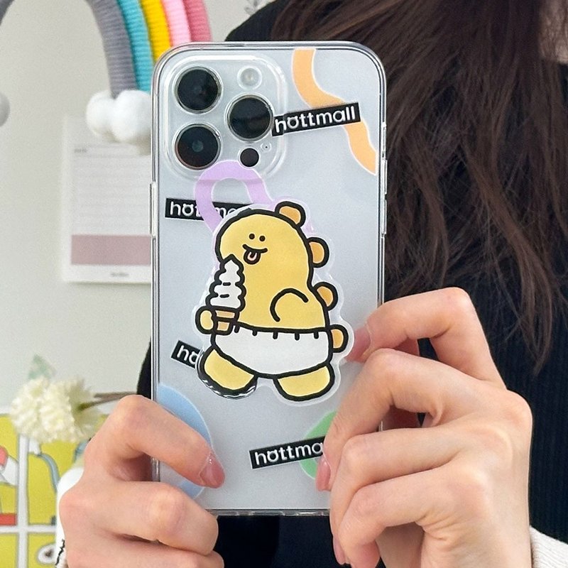 Dinosaur friends iPhone mobile phone case Grip smart tok set - 手機殼/手機套 - 塑膠 多色
