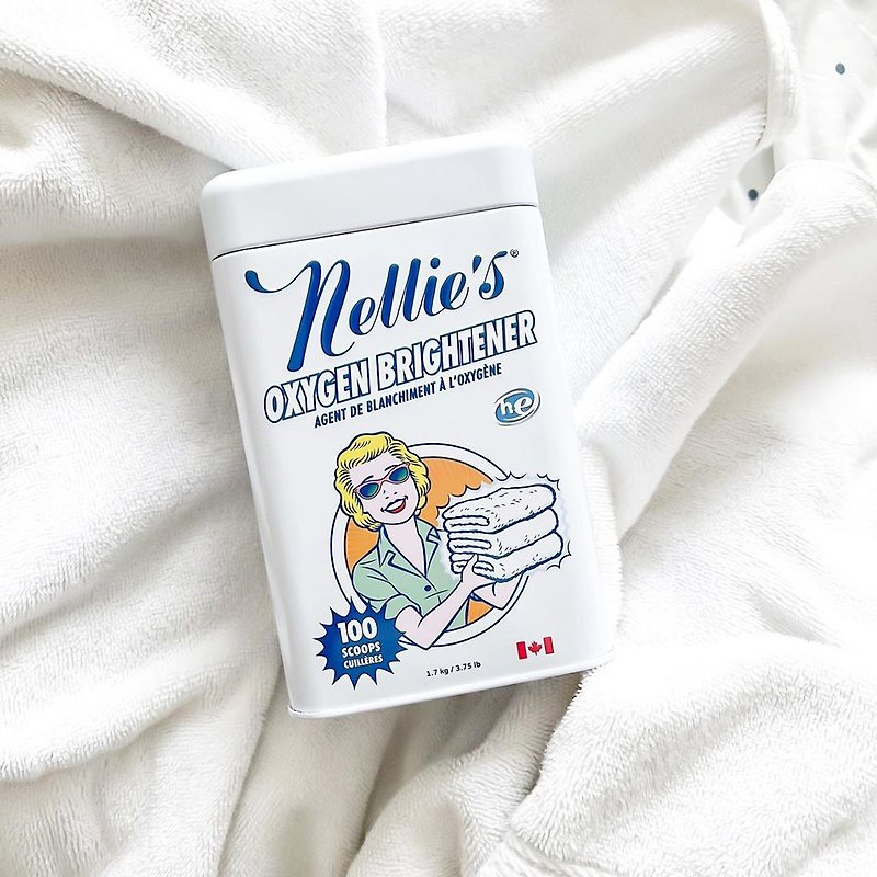 新容量 加拿大製 Nellie's 天然無毒增豔亮白酵素 1.7kg - 洗衣液/衣物清潔 - 濃縮/萃取物 白色