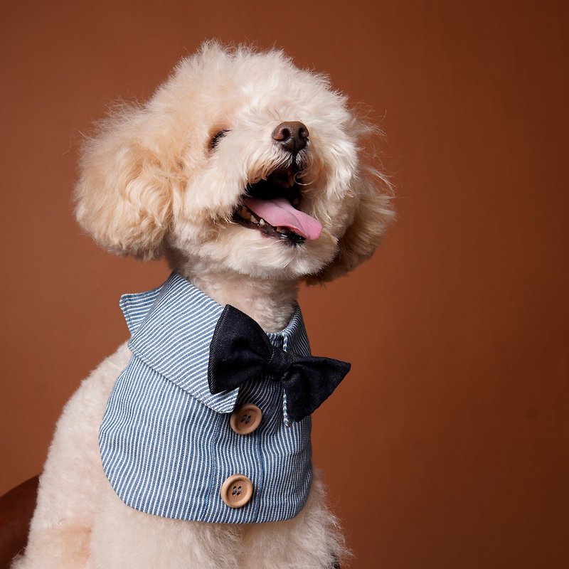 寵裳羽衣 Doggie Doki - 史蒂芬系列圍巾 - 寵物衣服 - 棉．麻 藍色