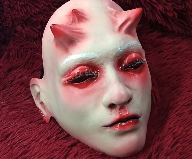 Demon mask, Halloween costume, devil, oni, horn, cosplay, craft, Asia, anime  - Shop ToshikamaCosplayMasks Face Masks - Pinkoi