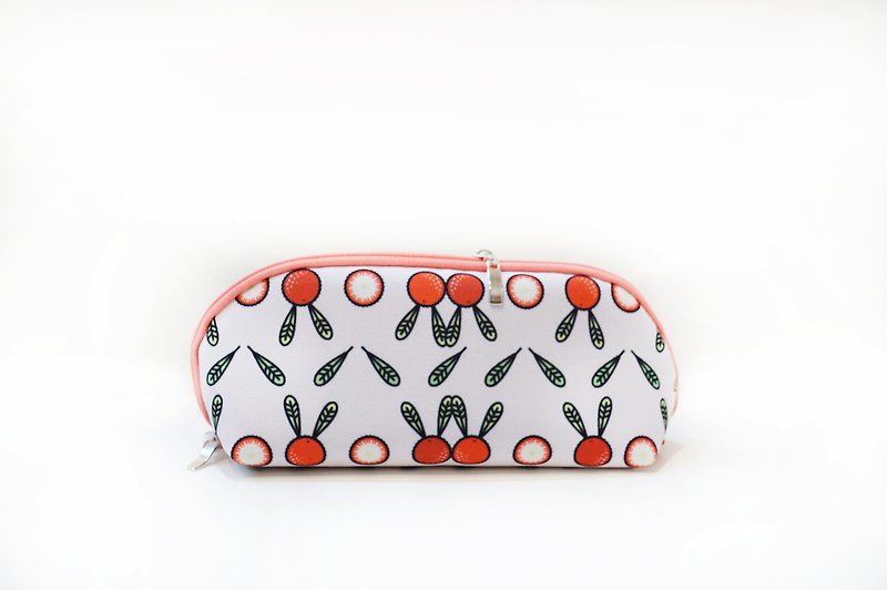Ingot bag red bayberry rabbit air print - Pencil Cases - Polyester Pink