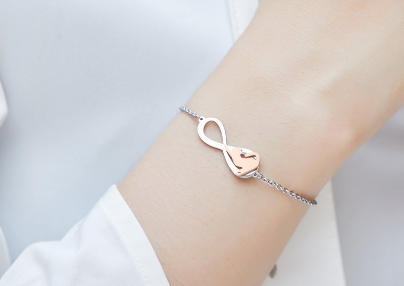 Allergy free - cats and eternity - stretching bracelet - Bracelets - Stainless Steel Silver